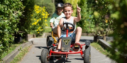 Mountainbike Urlaub - PLZ 8982 (Österreich) - Action pur am Spielplatz mit Gokartbahn, Flying Fox, Kletterkarussel und Riesensandkiste  - Bliem`s Familienhotel
